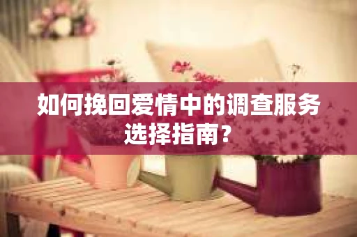 如何挽回爱情中的调查服务选择指南？