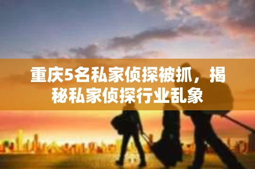 重庆5名私家侦探被抓，揭秘私家侦探行业乱象