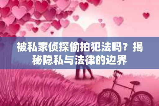 被私家侦探偷拍犯法吗？揭秘隐私与法律的边界