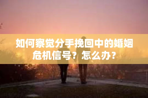 如何察觉分手挽回中的婚姻危机信号？怎么办？