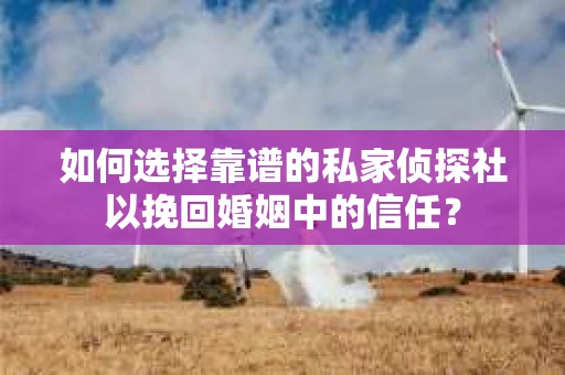 如何选择靠谱的私家侦探社以挽回婚姻中的信任? 如何选择靠谱的私家侦探社以挽回婚姻中的信任?